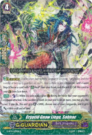 Cryptid Gnaw Liege Sabnac G BT11 039EN Rare R Cryptid Gnaw Liege Sabnac G BT11 039EN Rare R