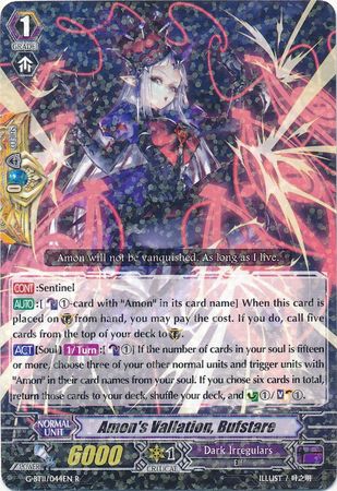 Amon s Vallation Bufstare G BT11 044EN Rare R Amon s Vallation Bufstare G BT11 044EN Rare R