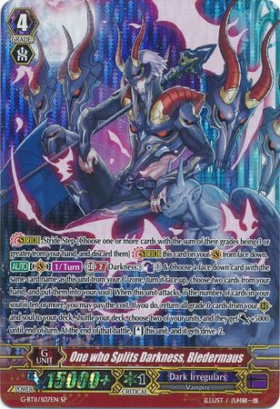 One who Splits Darkness Bledermaus G BT11 S07EN Special Parallel SP G Booster Set 11 Demonic Advent Singles One who Splits Darkness Bledermaus G BT11 S07EN Special Parallel SP G Booster Set 11 Demonic Advent Singles