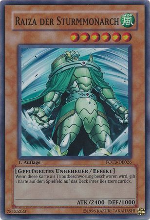 Raiza der Sturmmonarch FOTB DE026 Super Rare 1st Edition German Yugioh Cards Raiza der Sturmmonarch FOTB DE026 Super Rare 1st Edition German Yugioh Cards