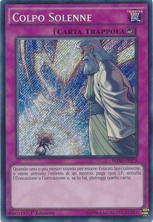 Colpo Solenne BOSH IT079 Secret Rare 1st Edition Italian Yugioh Cards Colpo Solenne BOSH IT079 Secret Rare 1st Edition Italian Yugioh Cards
