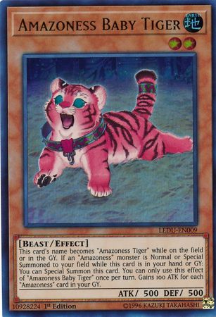 Amazoness Baby Tiger 1st Edition Green Ultra Rare LDS1-EN023 Yu-Gi-Oh!
