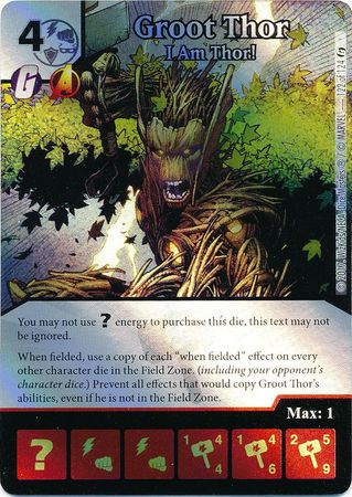 GROOT THOR I AM THOR 122 Guardians of the Galaxy Dice Masters Super Rare Foil 