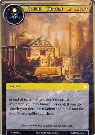 Sacred Temple of Light ACN 023 Uncommon Force of Will Ancient Nights ACN Singles Sacred Temple of Light ACN 023 Uncommon Force of Will Ancient Nights ACN Singles