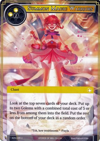 Summon Magic Warriors ACN 025 Uncommon Force of Will Ancient Nights ACN Singles Summon Magic Warriors ACN 025 Uncommon Force of Will Ancient Nights ACN Singles