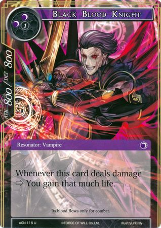 Black Blood Knight ACN 116 Uncommon Force of Will Ancient Nights ACN Singles Black Blood Knight ACN 116 Uncommon Force of Will Ancient Nights ACN Singles
