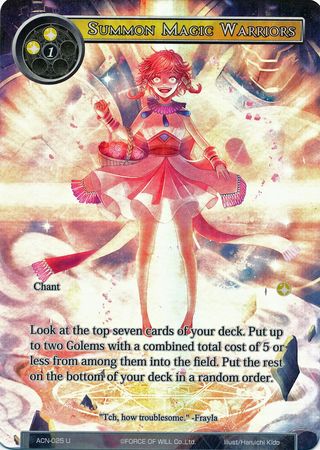 Summon Magic Warriors ACN 025 Uncommon Full Art Force of Will Ancient Nights ACN Singles Summon Magic Warriors ACN 025 Uncommon Full Art Force of Will Ancient Nights ACN Singles