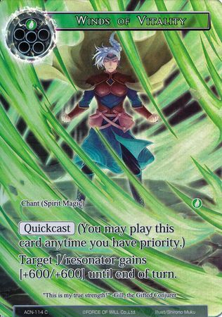Winds of Vitality ACN 114 Common Full Art Winds of Vitality ACN 114 Common Full Art