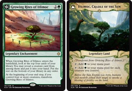 GROWING RITES OF ITLIMOCCRADLE OF THE SUN Ixalan MTG Green Enchantment Rare 