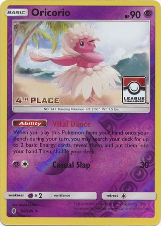 Oricorio 55 145 4th Place League Promo Pokemon Championship League Organized Play Promos Oricorio 55 145 4th Place League Promo Pokemon Championship League Organized Play Promos