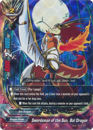 Swordsman of the Sun Bal Dragon D BT03 0010EN Double Rare RR Swordsman of the Sun Bal Dragon D BT03 0010EN Double Rare RR