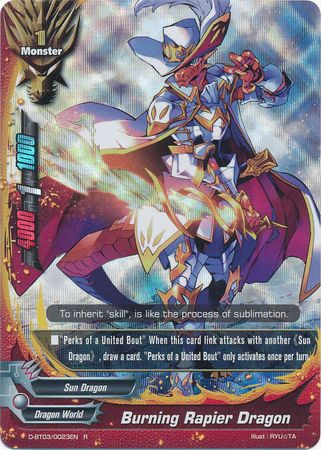 Burning Rapier Dragon D BT03 0023EN Rare R Foil Burning Rapier Dragon D BT03 0023EN Rare R Foil