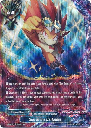 Sun in the Darkness D BT04 0020EN Double Rare RR Sun in the Darkness D BT04 0020EN Double Rare RR