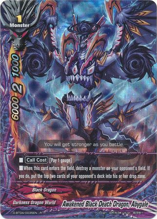 Awakened Black Death Dragon Abygale D BT04 0035EN Rare R Foil Awakened Black Death Dragon Abygale D BT04 0035EN Rare R Foil