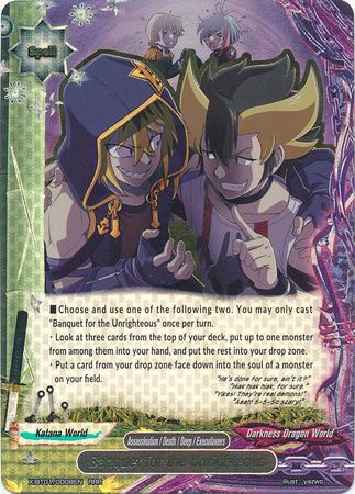 Banquet for the Unrighteous X BT01 0008EN Triple Rare RRR FCBF X Booster Set 1 The Dark Lord s Rebirth Banquet for the Unrighteous X BT01 0008EN Triple Rare RRR FCBF X Booster Set 1 The Dark Lord s Rebirth