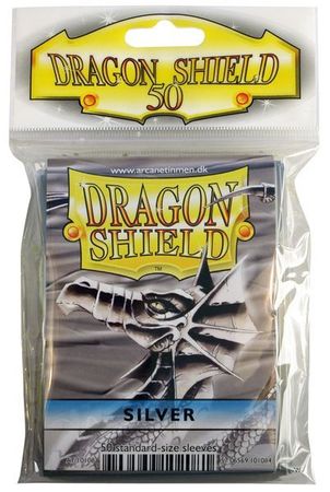 Dragon Shield Silver 50ct Standard Sized Sleeves AT 10208 Sleeves Dragon Shield Silver 50ct Standard Sized Sleeves AT 10208 Sleeves