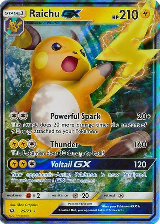 Carta Pokémon Original Raichu Gx, Produto Vintage e Retro Pokémon Usado  72865924