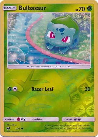 Mavin  Bulbasaur 1/73 NM Reverse Holo Shining Legends Near Mint Foil  Pokemon TCG Card