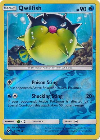 Qwilfish 21 73 Common Reverse Holo Sun Moon Shining Legends Reverse Holo Singles Qwilfish 21 73 Common Reverse Holo Sun Moon Shining Legends Reverse Holo Singles
