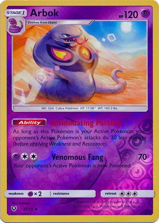 Arbok 37 73 Uncommon Reverse Holo Shining Legends Reverse Holo Singles Arbok 37 73 Uncommon Reverse Holo Shining Legends Reverse Holo Singles