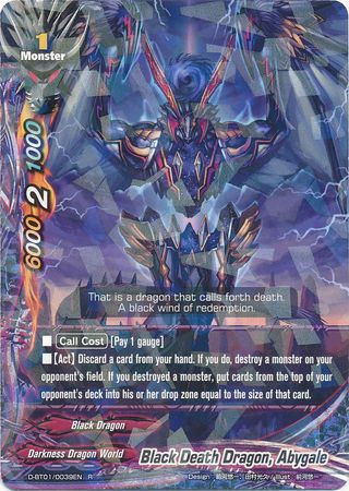 Black Death Dragon Abygale D BT01 0039EN Rare R FCBF D Booster Set 1 Unleash Impact Dragon Black Death Dragon Abygale D BT01 0039EN Rare R FCBF D Booster Set 1 Unleash Impact Dragon