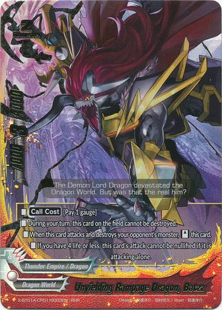 Unyielding Rampage Dragon Batzz X BT01A CP01 0003EN Triple Rare RRR FCBF X Booster Set Alternative 1 Crossing Generations Unyielding Rampage Dragon Batzz X BT01A CP01 0003EN Triple Rare RRR FCBF X Booster Set Alternative 1 Crossing Generations