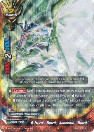 A Hero s Spirit Jackknife Spirit X BT01A CP01 0014EN Double Rare RR FCBF X Booster Set Alternative 1 Crossing Generations A Hero s Spirit Jackknife Spirit X BT01A CP01 0014EN Double Rare RR FCBF X Booster Set Alternative 1 Crossing Generations