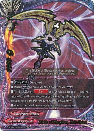Sickle of Slaughter Gale Haken X BT02 0109EN Secret Rare FCBF X Booster Set 2 Chaos Control Crisis Sickle of Slaughter Gale Haken X BT02 0109EN Secret Rare FCBF X Booster Set 2 Chaos Control Crisis