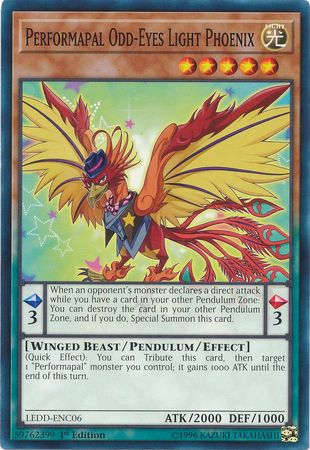 Performapal Odd Eyes Light Phoenix LEDD ENC06 Common 1st Edition Legendary Dragon Decks Singles Performapal Odd Eyes Light Phoenix LEDD ENC06 Common 1st Edition Legendary Dragon Decks Singles
