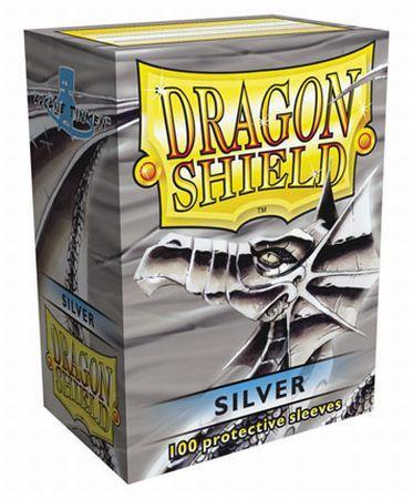 Dragon Shield Silver 100ct Standard Sized Sleeves AT 10008 Sleeves Dragon Shield Silver 100ct Standard Sized Sleeves AT 10008 Sleeves
