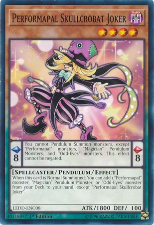 Performapal Skullcrobat Joker LEDD ENC08 Common 1st Edition Performapal Skullcrobat Joker LEDD ENC08 Common 1st Edition