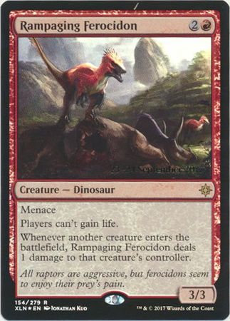 Rampaging Ferocidon 154 279 XLN Prerelease Foil Promo Magic The Gathering Promo Cards Rampaging Ferocidon 154 279 XLN Prerelease Foil Promo Magic The Gathering Promo Cards