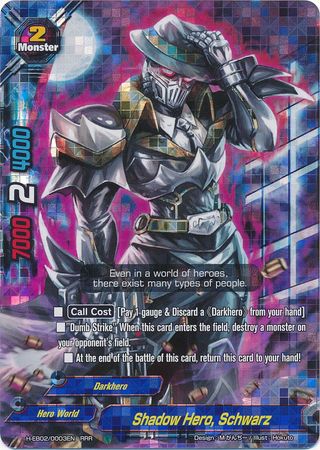 Shadow Hero Schwarz H EB02 0003EN Triple Rare RRR Shadow Hero Schwarz H EB02 0003EN Triple Rare RRR