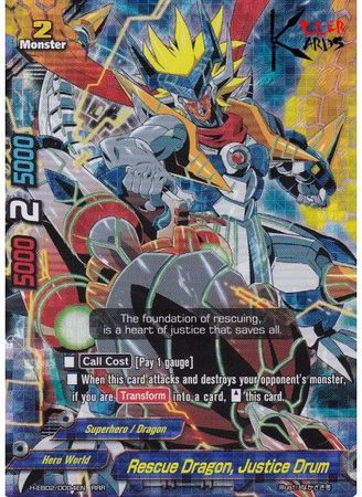 Rescue Dragon Justice Drum H EB02 0004EN Triple Rare RRR Rescue Dragon Justice Drum H EB02 0004EN Triple Rare RRR