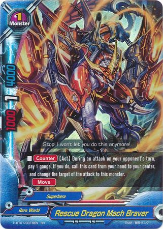 Rescue Dragon Mach Braver H BT01 0018EN Double Rare RR FCBF H Booster Set 1 Neo Enforcer Ver E Rescue Dragon Mach Braver H BT01 0018EN Double Rare RR FCBF H Booster Set 1 Neo Enforcer Ver E