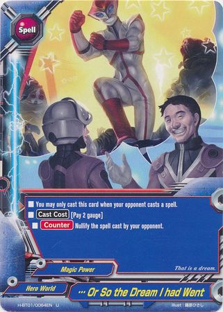 Or So the Dream I had Went H BT01 0064EN Uncommon U FCBF H Booster Set 1 Neo Enforcer Ver E Or So the Dream I had Went H BT01 0064EN Uncommon U FCBF H Booster Set 1 Neo Enforcer Ver E