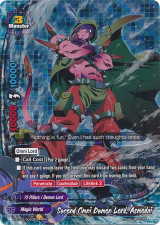 Second Omni Demon Lord Asmodai H BT03 0003EN Triple Rare RRR Second Omni Demon Lord Asmodai H BT03 0003EN Triple Rare RRR