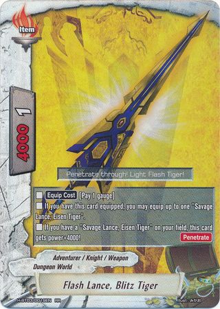 Flash Lance Blitz Tiger H BT03 0019EN Double Rare RR Flash Lance Blitz Tiger H BT03 0019EN Double Rare RR