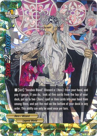 Great Magician Merlin BT04 0004EN Triple Rare RRR FCBF Booster Set 4 Darkness Fable Great Magician Merlin BT04 0004EN Triple Rare RRR FCBF Booster Set 4 Darkness Fable