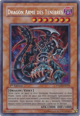 Dragon Arme des Tenebres PTDN FR019 Secret Rare 1st Edition French Yugioh Cards Dragon Arme des Tenebres PTDN FR019 Secret Rare 1st Edition French Yugioh Cards