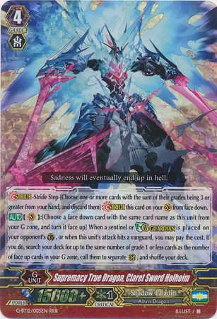 Supremacy True Dragon Claret Sword Helheim G BT12 005EN Triple Rare RRR G Booster Set 12 Dragon King s Awakening Singles Supremacy True Dragon Claret Sword Helheim G BT12 005EN Triple Rare RRR G Booster Set 12 Dragon King s Awakening Singles