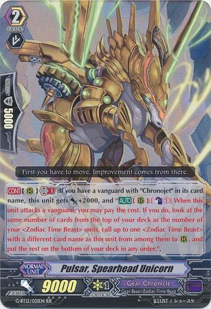 Pulsar Spearhead Unicorn G BT12 021EN Double Rare RR Pulsar Spearhead Unicorn G BT12 021EN Double Rare RR