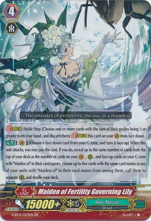 Maiden of Fertility Governing Lily G BT12 023EN Double Rare RR Maiden of Fertility Governing Lily G BT12 023EN Double Rare RR