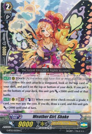 Weather Girl Shake G BT12 053EN Common C Weather Girl Shake G BT12 053EN Common C