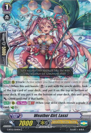 Weather Girl Lassi G BT12 054EN Common C G Booster Set 12 Dragon King s Awakening Singles Weather Girl Lassi G BT12 054EN Common C G Booster Set 12 Dragon King s Awakening Singles