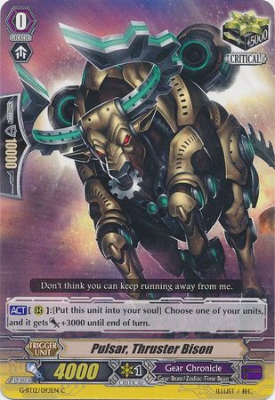 Pulsar Thruster Bison G BT12 093EN Common C G Booster Set 12 Dragon King s Awakening Singles Pulsar Thruster Bison G BT12 093EN Common C G Booster Set 12 Dragon King s Awakening Singles
