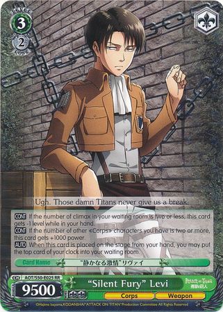 Silent Fury Levi AOT S50 E025 Double Rare RR Silent Fury Levi AOT S50 E025 Double Rare RR