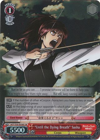 Until the Dying Breath Sasha AOT S50 E058S Super Rare SR Until the Dying Breath Sasha AOT S50 E058S Super Rare SR