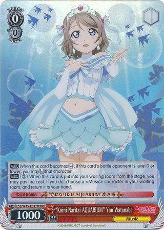Koini Naritai AQUARIUM You Watanabe LSS W45 E037R Triple Rare RRR Weiss Schwarz Love Live Sunshine Koini Naritai AQUARIUM You Watanabe LSS W45 E037R Triple Rare RRR Weiss Schwarz Love Live Sunshine