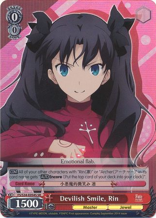 Devilish Smile Rin FS S34 E054SR Super Rare SR Weiss Schwarz Fate Stay Night Unlimited Blade Works Devilish Smile Rin FS S34 E054SR Super Rare SR Weiss Schwarz Fate Stay Night Unlimited Blade Works